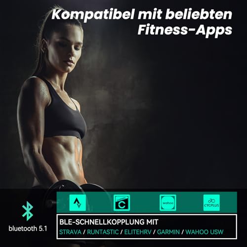 CYCPLUS Herzfrequenzmesser Armband, Bluetooth 5.1 ANT+ HR Monitor mit HR Zone LED Anzeige, IP67 Wasserdicht, Verwendung für Laufen Radfahren Fitness und andere Sportarten(schwarz)