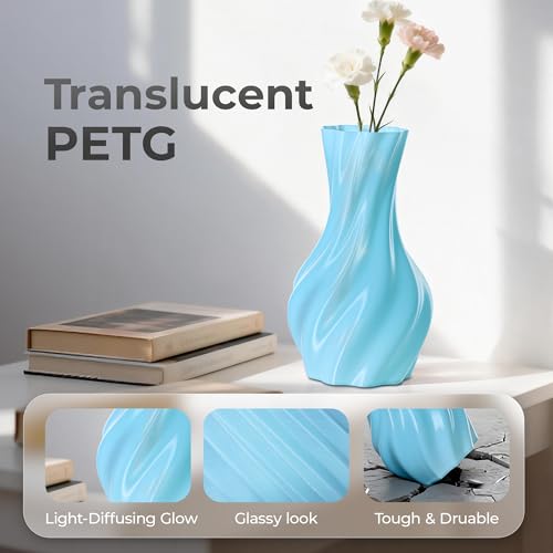 Image of Official Creality PETG 3D Printer Filament 1.75mm 1KG (2.2lbs), Translucent Dual Color Gradient Blue to White, High Precision, Strong Toughness 3D Printing CR PETG Filament, Gradient Blue White
