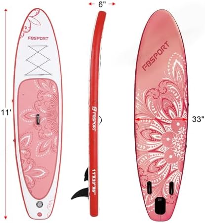 Bild 1 - FBSPORT Aufblasbares SUP Board, Stand Up Paddling Board, Aufblasbare Stand Up Paddle Board für Stand-Up Paddling 15CM Dick, Surfbrett Kit mit Verstellbares Aluminium SUP Paddel+Pumpe