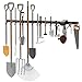 WALMANN All Metal 64 Inch Wall Mount Garden Tool Organizer for Garage, Mop and Broom Holder, Yard Tool Storage Rack for Rake, Shovel, Spade, Mop, Broom(4 Rails, 16 Hooks)