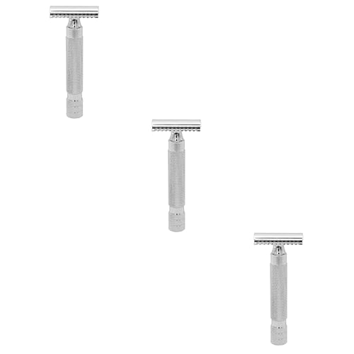 FOMIYES Afeitadora de madera para hombre, afeitadora de cabeza para hombre, afeitadora de barba para hombre, afeitadora de doble afeitadora de acero