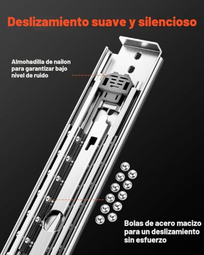 Correderas para cajones VEVOR con bloqueo, extensión completa y 540 mm 5