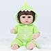 Reborn Doll Girl Playhouse Playhouse Playmate Lifelike Children's Growth Partner 15in Bambini Soothing Sleep Doll Bambola Ambra può muoversi per Bambini Giocattolo Regalo di Compleanno,Verde