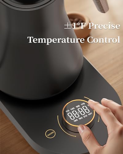Image of Smart Electric Gooseneck Kettle, Pro Pour-Over Coffee & Tea Kettle, WiFi Remote Control,±1℉ Temp Control, 7 Presets, Hot Water Heater, Quick Boiling, 100% Stainless Steel Inner Lid(Blue)