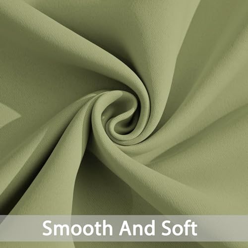 Yakamok Light Blocking Blackout Curtains Thermal Insulated Room Darkening Drapes for Bedroom,Solid Grommet Top Window Drapes, 38x90 Inch, Sage Green, One Pair
