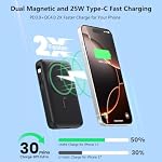 Magnetic Portable Charger for iPhone, 10800mAh Power Bank Built-in Cables - Image 5
