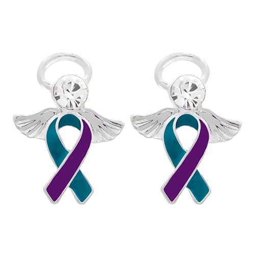 Image of Suicide Awareness and Prevention Pin - Bulk Packs - Variety Pack of Teal & Purple Ribbon Pin Perfect for Support Groups, Gift-Giving and Fundraising