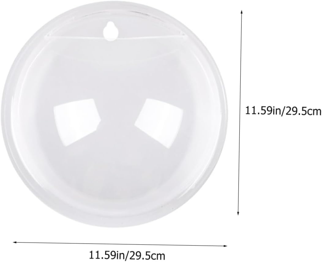 VICASKY Wall Mounted Acrylic Fish Bowl Clear Round Fish Tank Flower Pot for Home Decoration Easy to Install for Plants Weddings Creative Wall Hanging Vase