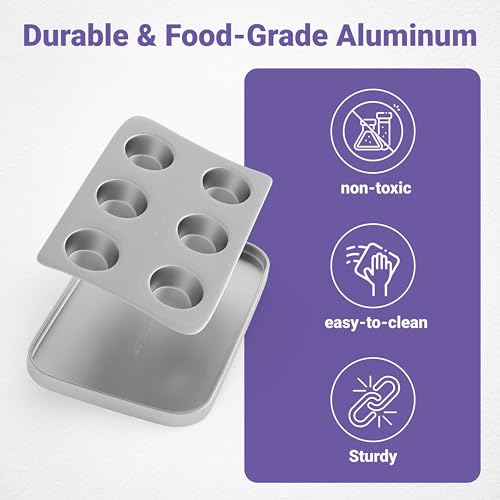 Doll Buddies Kids' Oven Pan Set Compatible with Easy Bake Ultimate Oven | Accessories for Cooking Easy Bake Oven Mixes | Includes Cupcake Pan, Rectangular Bake Pan & (75) Cupcake Liners