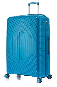 DK Luggage 28" Large Hard Shell Polypropylene PP Suitcase 4 Wheel Spinner Luggage PP20 Blue