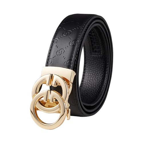 Mens Belt Leather Ratchet Belt For Men Dress and Casual Pants 1 3/8