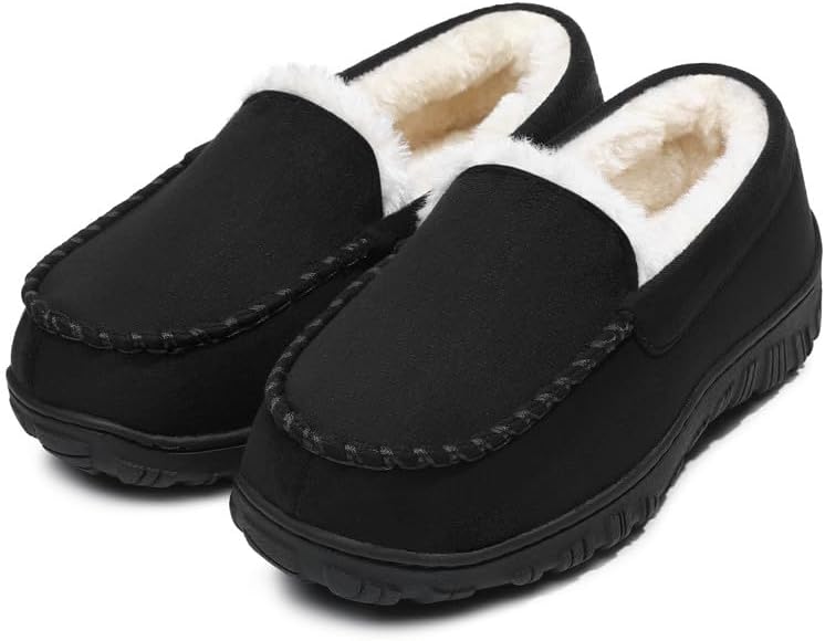 HOMEHOT Boys Moccasin Slippers Memory Foam Kids House Shoes- Nonslip Indoor & Outdoor - Image 7