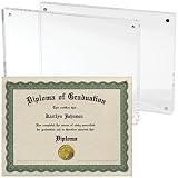 Mammoth 8.5x11 Frame - Extra Thick, Frameless, Free Standing Acrylic Certificate Frame | Magnetic Ea