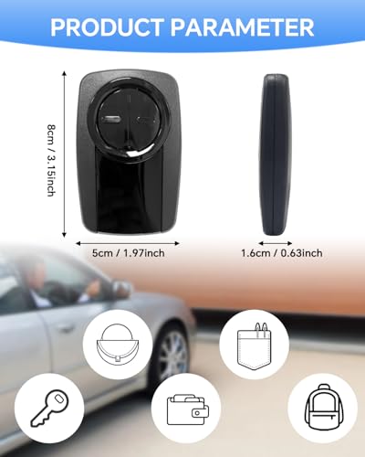 380UT Chamberlain klik5u-bk2 klik3u-bk Garage Door Opener Remote Clicker, 375UT Universal Garage Door Remote for Lift Master Craftsman Genie, Dip Switch (Black 2PC) - Thumbnail 7