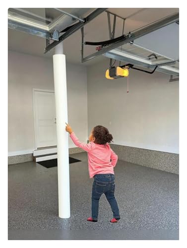 6 Feet Height Basement Pole Column Padding Wrap Around, Padded Pole Covers for Metal Poles, Impact Resistant Replacment Round Column Post Protective Pads, Inside Outside(White-6ft tall,Dia-4