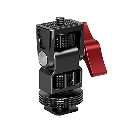 Feldmonitor-Halterung, Atmoshue Tilt 180° und schwenkbar 360° verstellbare Kamera-Monitorhalterung mit Kaltschuh-Adapter für 5/7 Zoll Monitore und Kamerakäfig Cover