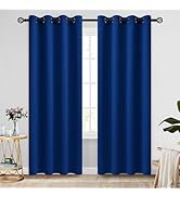 COSVIYA Grommet Blackout Room Darkening Royal Blue Curtains 84 inch Length 2 Panels,Thick Polyest...