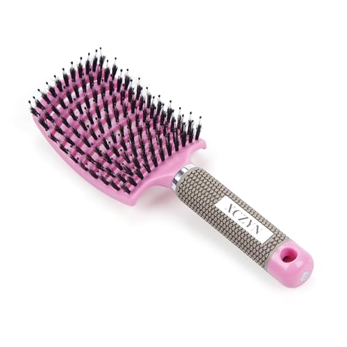 XCZYN Spazzola per capello professionale curva ventilata, spazzola ad asciugatura rapida adatta per uomini e donne, capelli lunghi e spessi, ricci, lisci, bagnati o asciutti