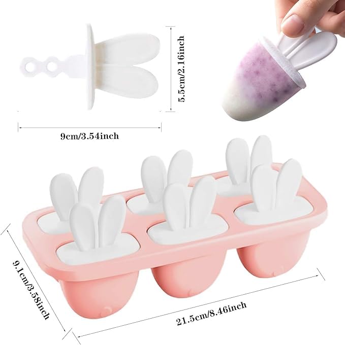 DIY kreative Ice Cream Form wiederverwendbar, 6 Eisformen, Eis am Stiel-Form-Set, Eis am Stiel-Eismaschine, wiederverwendbare Eisstäbchen