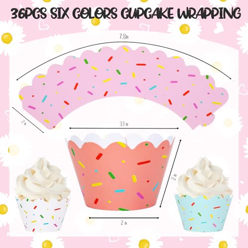 Envoltorios para cupcakes de donas Whaline, moldes de papel decorativos para fiesta 3