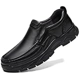WNUKATO Mocassins en Cuir pour Hommes Chaussures pour Le Travail Quotidien et décontracté Noir 42 EU