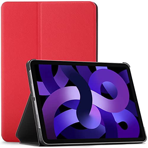 FOREFRONT CASES Coque pour iPad Air 5 2022 - Étui de Protection Apple iPad Air Étui, Housse - Rouge - MinceAuto, Automatique Veille/Réveil, iPad Air 2022 10.9 Pouces (5ème Génération) Étui, Housse