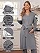 Ekouaer Nursing Pajamas Maternity Robe Set 3 Pieces Postpartum Maternity Pajama Set Pregnancy Breastfeeding Pj Grey Large