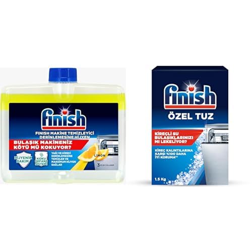 Finish Bulaşık Makinesi Temizleyicisi Limonlu (1 x 250 ml) ve Finish Bulaşık Makinesi Tuzu (1 x 1500 g)