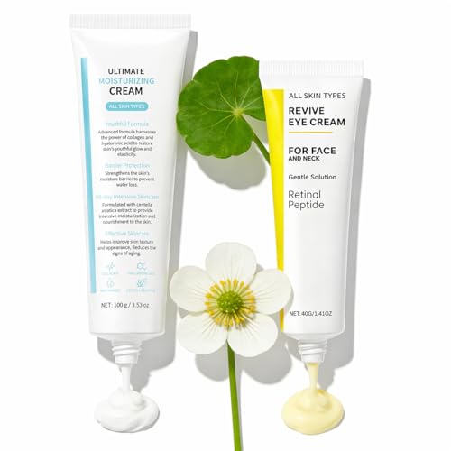 Revive Eye Cream & Youthful Formula Ultimate Moisturizing Cream 2PCS Anti Wrinkle Korean Skincare Face Moisturizer for Skin Firming Dark Circles and Puffy Eyes Reduces Fine Lines Hydrating