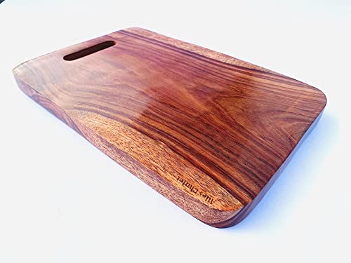 Image of The Artist Cottage Wooden Chopping, Cutting, Slicing Board for Kitchen | Single Piece Rosewood (Sheesham) Reversible Standard, Eco-Friendly & Hygienic - Small, Style-2 (Natural Finish, 12 x 8 inches)