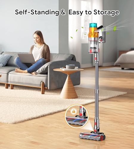 Image of REBANIC Cordless Vacuum Cleaners for Home,8-in-1 /65Min /600W /48Kpa Powerful Suction,Self-Standing Cordless Stick Vacuum Cleaner,Lightweight Anti-Tangle Rechargeable Vacuum for Floor /Carpet /Pet Hair /Car