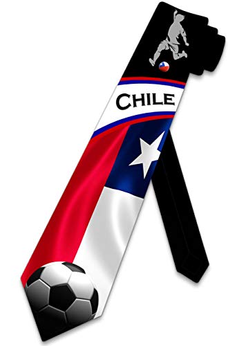 BHHJKK - BHHJKK Cravate de football pour homme Équipe de sport Cravate World International Cravate de football, Chili, taille unique