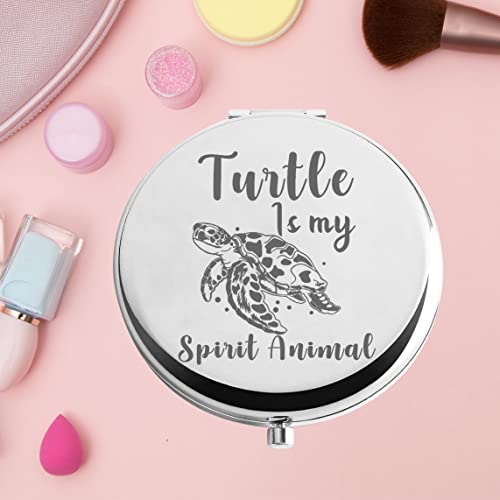 Keychin Funny Turtle Pocket Mirror Sea Turtle Gifts Turtle Is My Spirit Animal Compact Makeup Mirror For Women Girls (Turtle-S) #TOP6