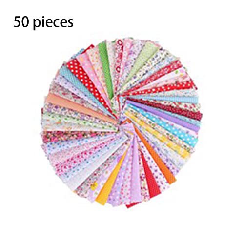 CUDDIKAJI 50 peças tecidos de algodão liso costurar acolchoado retalhos de pano quadrado