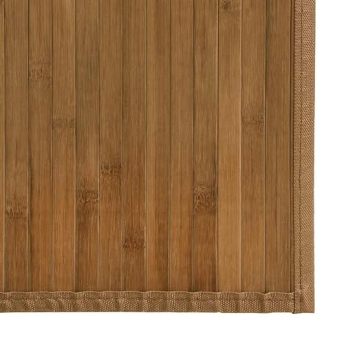 Tapis rectangulaire en bambou marron haut de gamme pour chambre