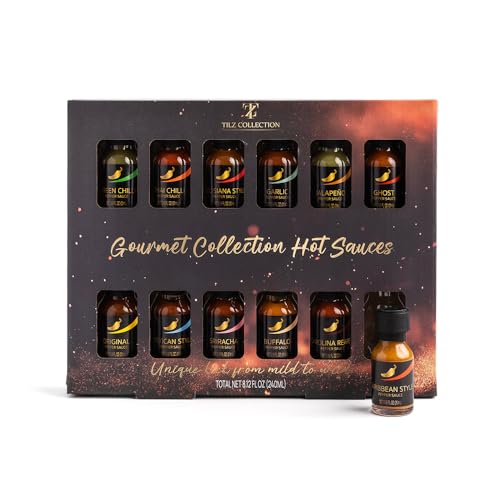 12er-Geschenkset mit scharfen Saucen | Premium-Gewürzkollektion für Männer | Geschmackvolle Gourmet-Chilisaucen für BBQ Chicken Wings und mehr | BBQ-Saucen und Gewürze | Einzigartige Kochgeschenke fü