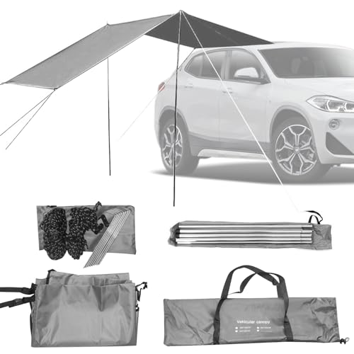 Auto Markise,Sonnenschutz für Markise Wohnmobil 440x200cm,Sonnensegel Wohnwagen,Wasserdicht Sonnensegel Auto Camping,Vorzelt Auto,Auto Heckklappenzelt,für Auto SUV Wohnwagen Outdoor