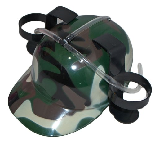 2 x Army Style Beer Drinking Helmets