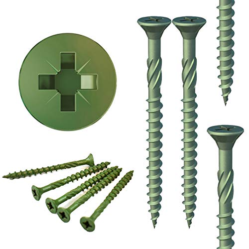 Professional Green Coated DECKING Screws Landscape Fencing Exterior 4.5mm x 50 60 70mm (50, 4.5 x 50mm) 1 Professional Green Coated DECKING Screws Landscape Fencing Exterior 4.5mm x 50 60 70mm (50, 4.5 x 50mm)