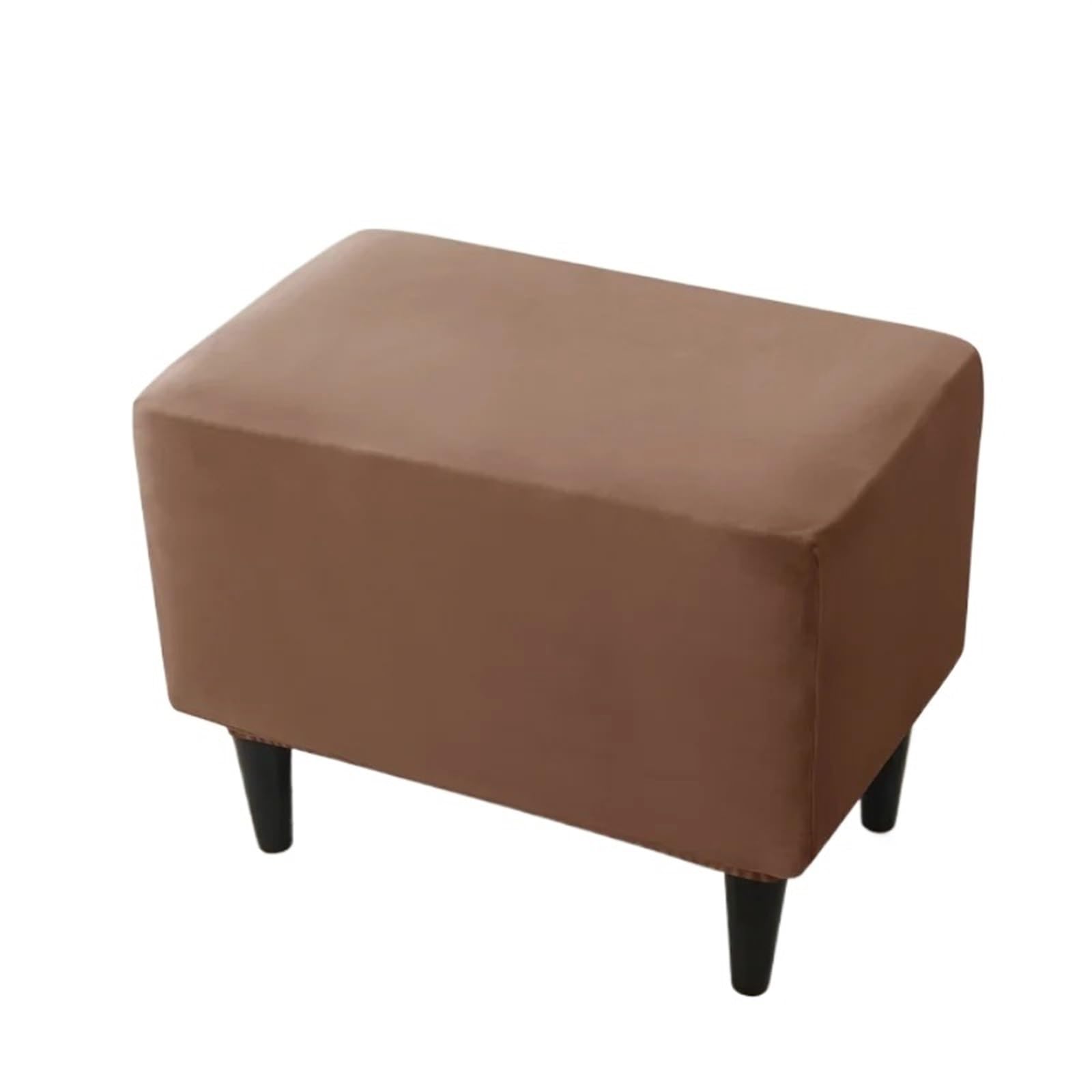 YXINAER Foot Stool Cover Velvet Elastic Ottoman Stool Cover Rectangle Bedroom(B14 Footstool Cover)