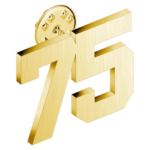 AMITER Personalized 0-100 Number Lapel Pins, 18K Gold Brooch Pin Tie Tacks for Suits, Neckties, Hats, Men & Women