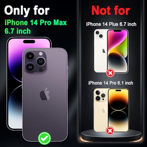 Miqala for iPhone 14 Pro Max Case,Glow in The Dark Three Layer Heavy Duty Shockproof Full Body Protection Hard Plastic Bumper+Soft Silicone Case for Apple iPhone 14 Pro Max 6.7 inch,Amaranth Purple by Miqala - Used condition - US$6.00