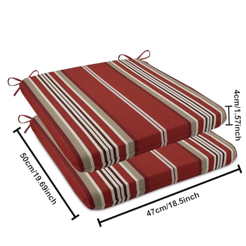 Coussin de chaise d'extérieur imperméable haute densité rouge - 3