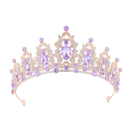 UUYYEO Gold Rhinestone Princess Crown