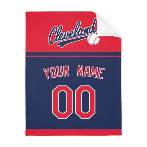ANTKING Cleveland Throw Blanket for Men Women Youth Boy Gifts Custom Name and Number Blanket