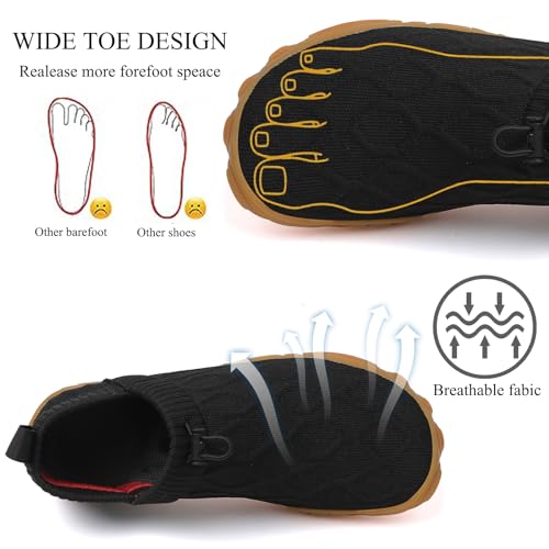 Tongzone Men's Wide Toe Box Barefoot Shoes Slip-On Running Sneakers Trail-Runners Zero Drop Sole Walking Shoes4