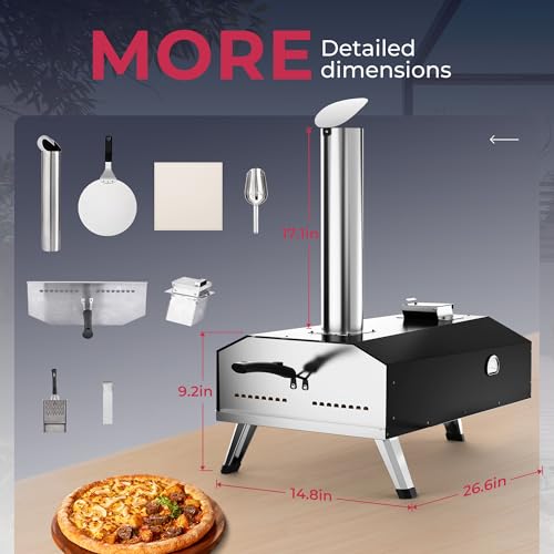 Icyglee OP-12-IG-02 Inch Wood Pellet Outdoor Pizza Oven,Wood Fired Portable Pizza Maker thumb #6