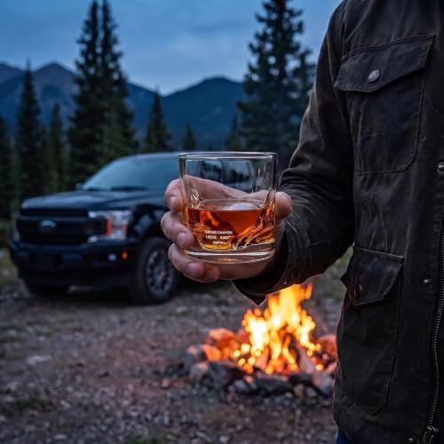 Image of LIITON Grand Canyon Whiskey Glasses, Set of 8, 10oz, Bourbon Glass | Thick Freezable Crystal Rock Glasses, Old fashioned Whiskey Gifts for Men, Cocktails, Scotch Glasses