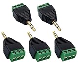 Conectores 1: (1/8 ") Conector macho de audio estéreo de 3 polos de 3,5 mm, Conectores 2: Conector de bloque de terminal de tornillo hembra de 3 pines