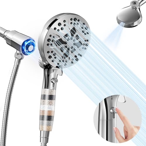 5' Filtered Handheld Shower Head with 10 Spray Modes,High Pressure Detachable Showerhead with...
